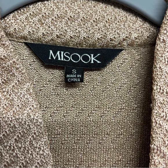 Exclusively Misook Tan Blazer Jacket Knit S Gold Buttons - Picture 3 of 8